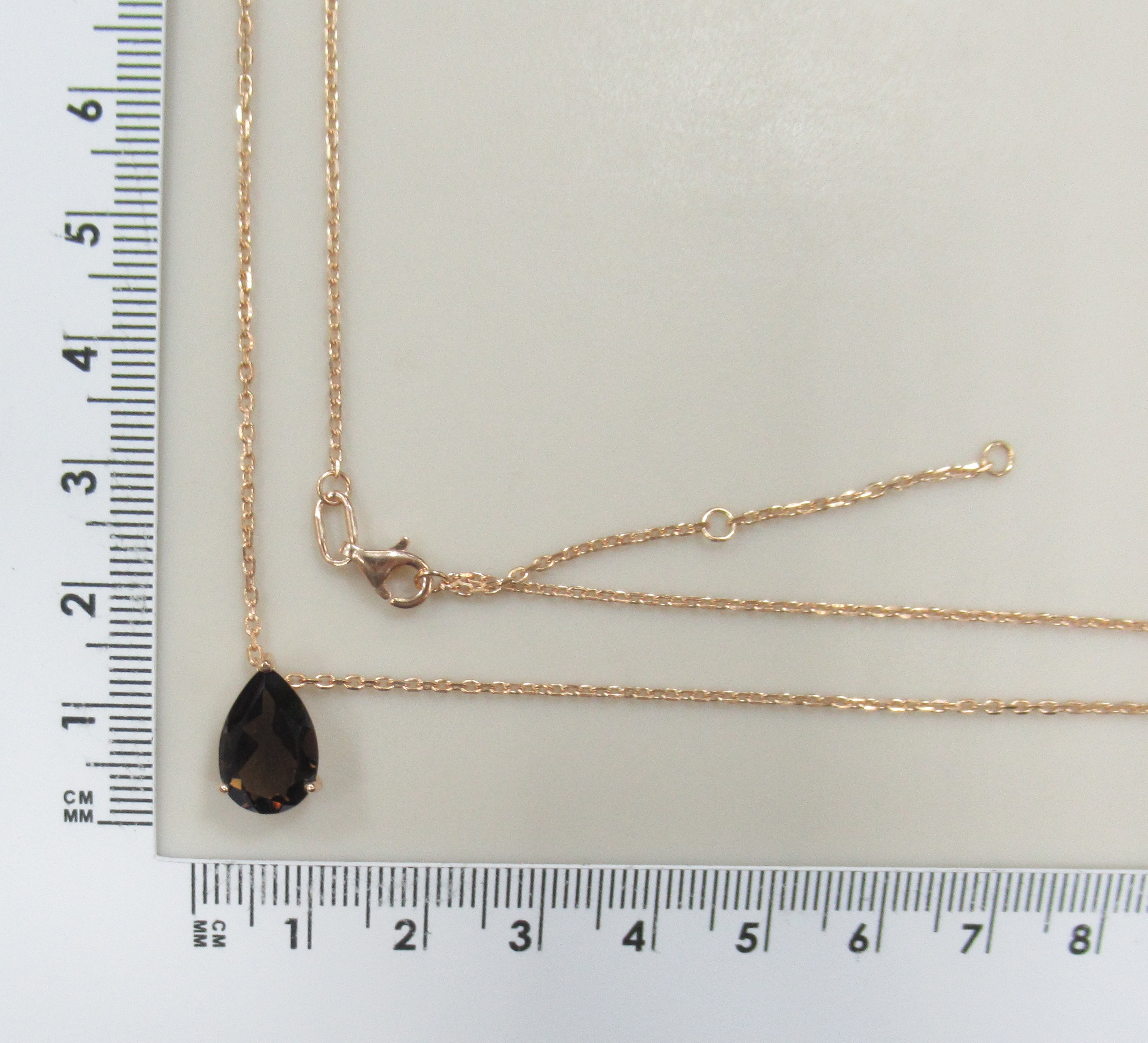 Серебряное колье с раухтопазом